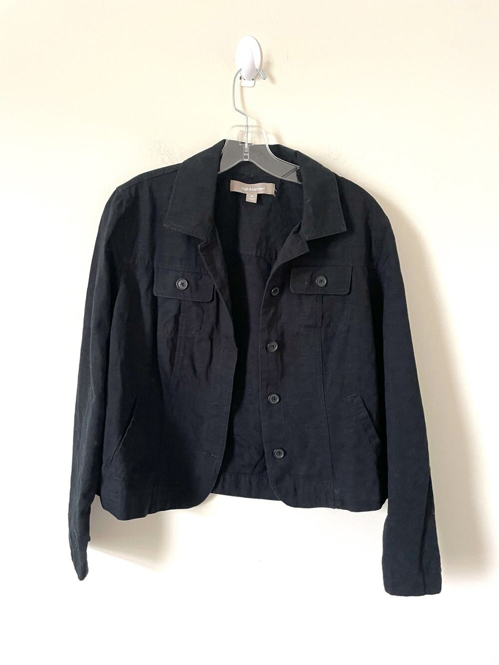 Croft & Barrel Casual Lightweight Cotton Jacket Blazer Black Size Medium